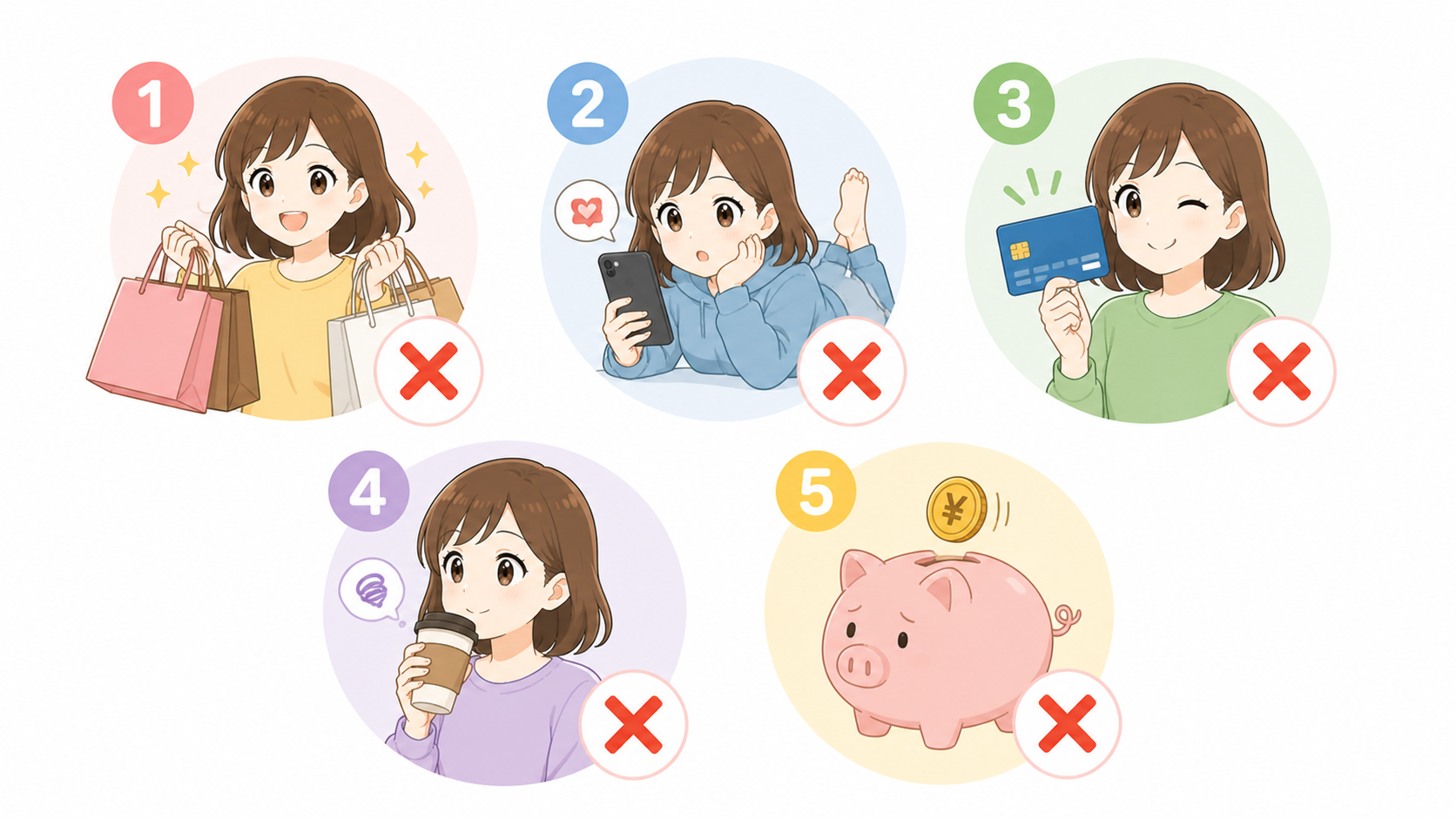 お金が貯まらない5つのNG特徴